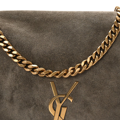 Saint Laurent Smooth Calfskin Suede Medium Reversible Monogram Kate Satchel Taupe 8 of 10
