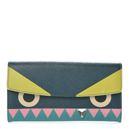 Fendi Vitello Crystal Tooth Monster Continental Wallet Oceano Multicolor 1 of 10