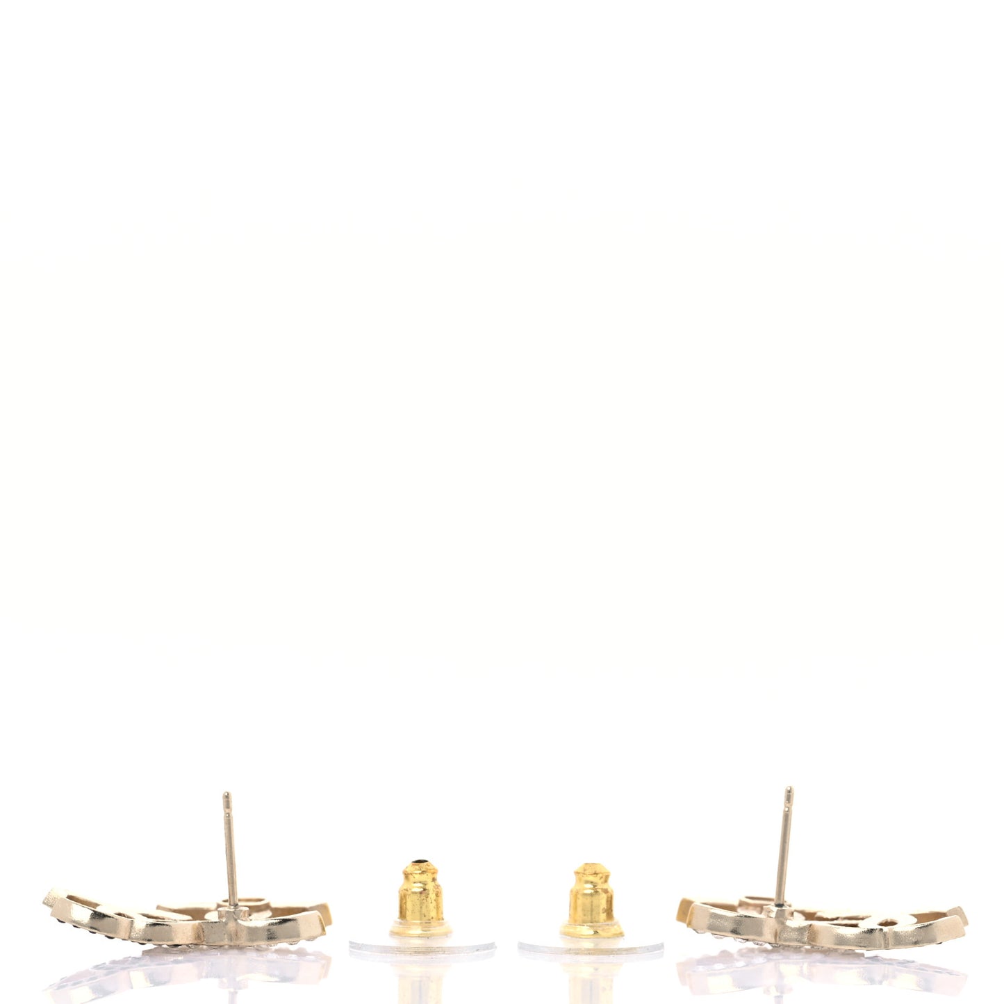 Crystal Double CC Earrings Gold Black
