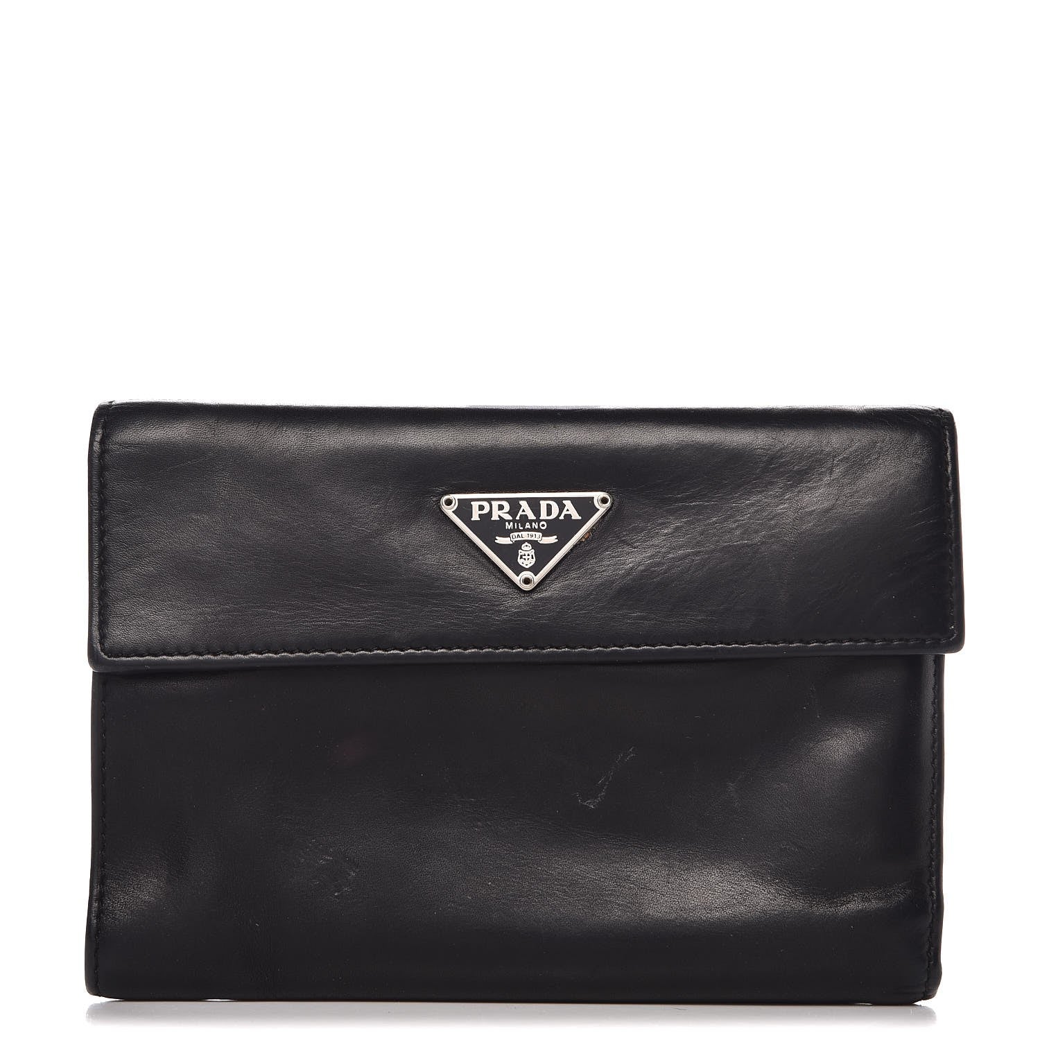 Prada Nappa Tri Fold Wallet Black 1 of 9
