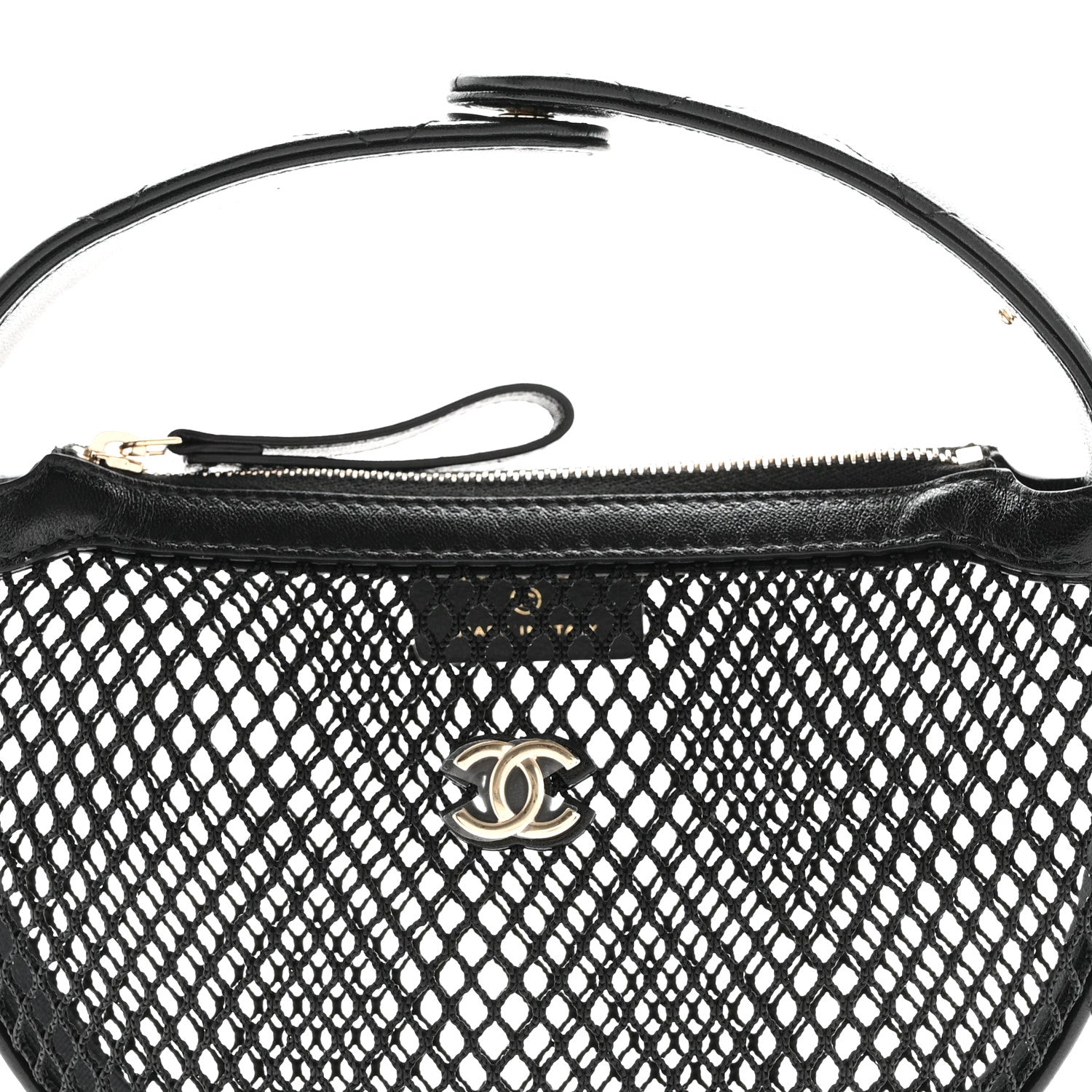 Chanel Mesh Shiny Lambskin Pouch Hobo Black 7 of 10