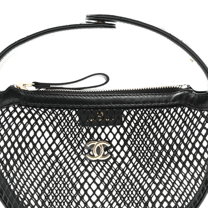 Chanel Mesh Shiny Lambskin Pouch Hobo Black 7 of 10