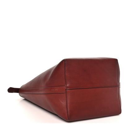 The Row Polished Saddle Calfskin Medium N/S Park Tote Burnt Wood 3 of 8