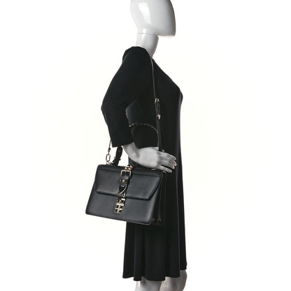 Prada Saffiano City Calfskin Studded Elektra Shoulder Bag Black Fuoco 2 of 12