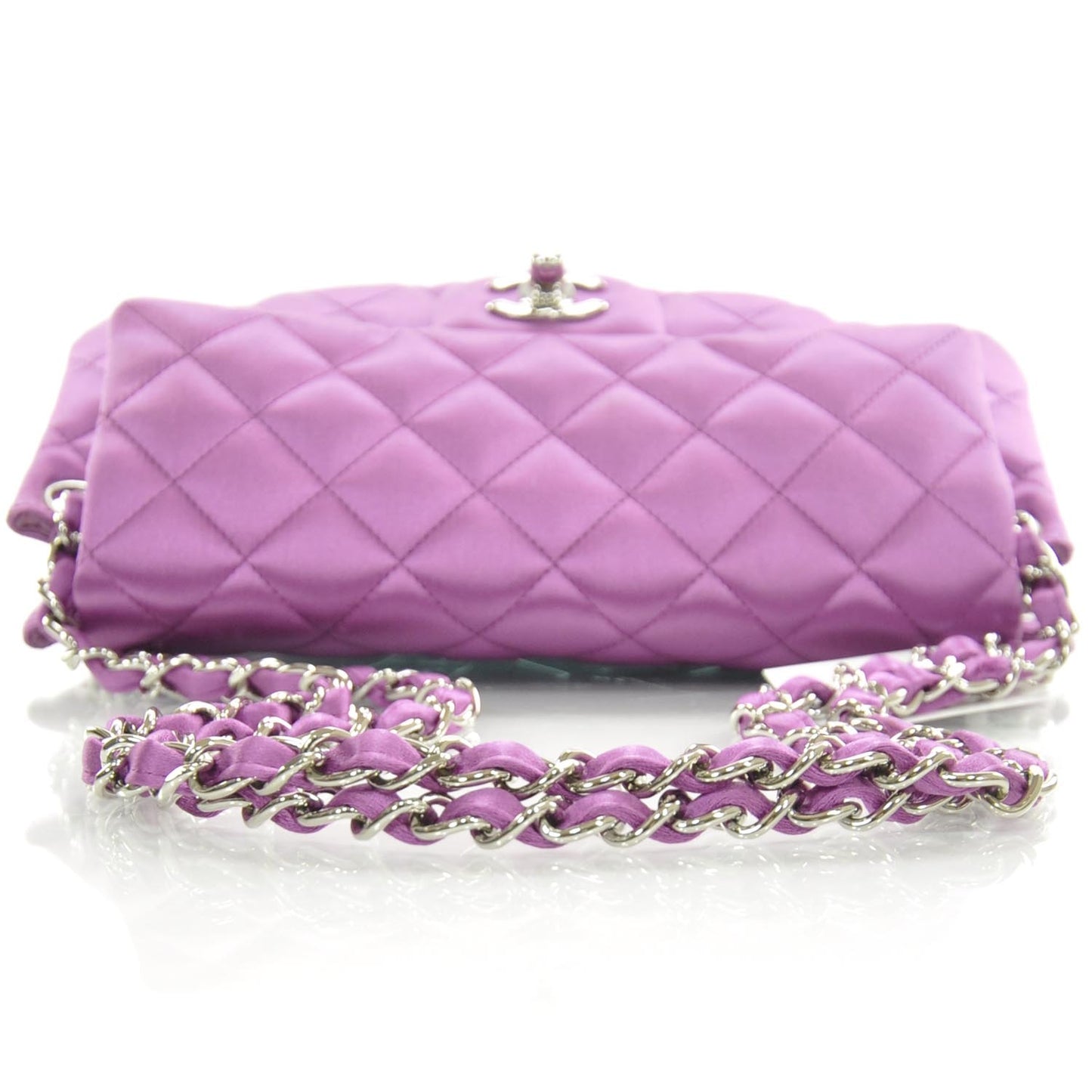 Satin Quilted Flap Bag