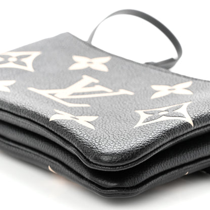 Louis Vuitton Empreinte Monogram Giant Double Zip Pochette Black Cream 10 of 12