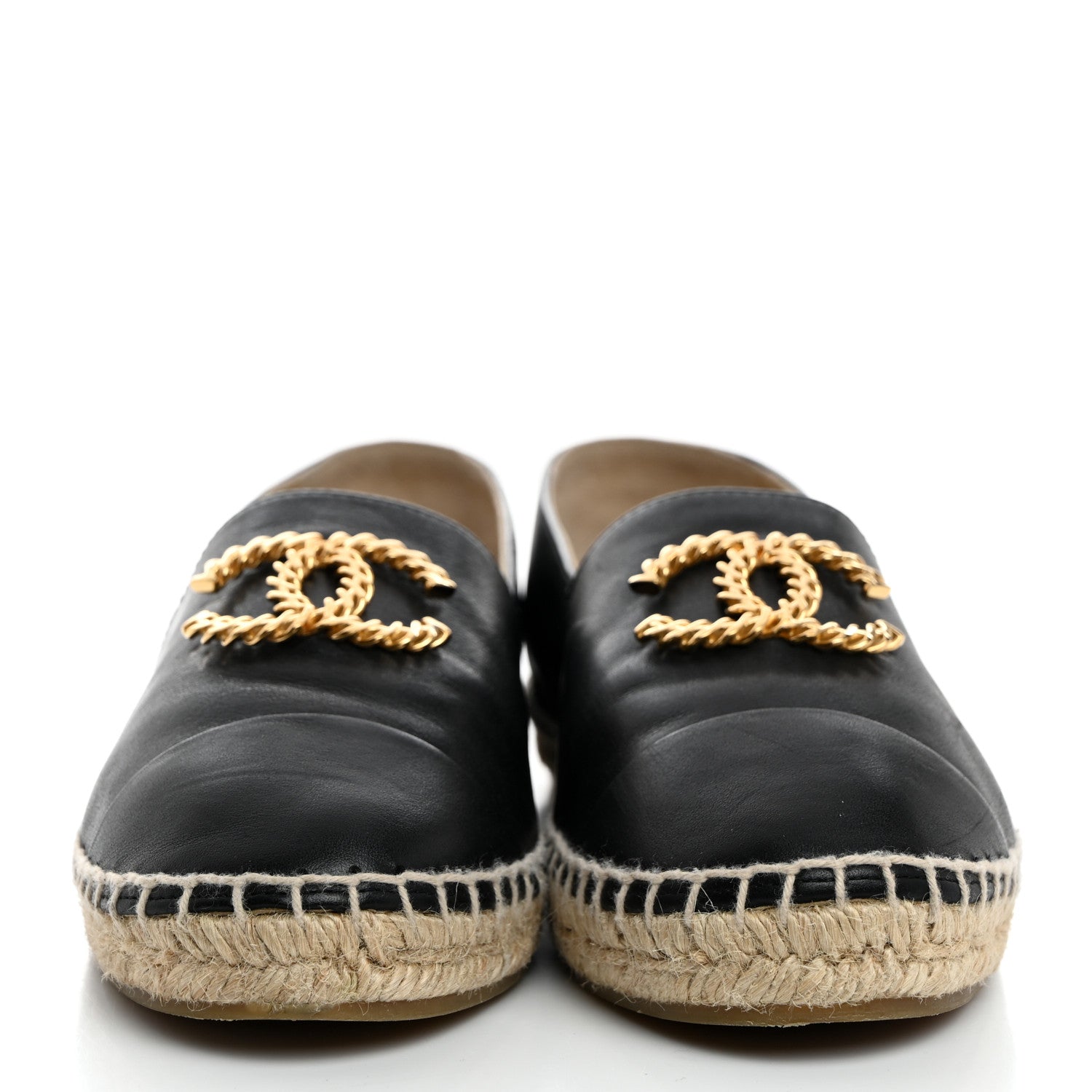Chanel Calfskin Chain CC Espadrilles 37 Black 2 of 9