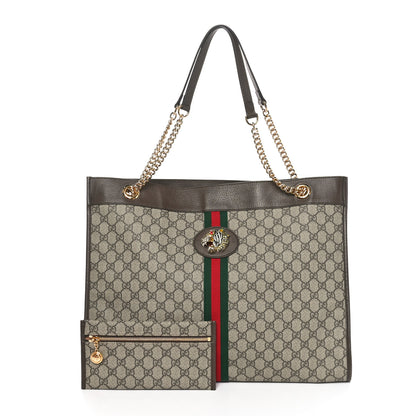 Gucci GG Supreme Monogram Large Rajah Chain Tote Beige New Acero 2 of 11