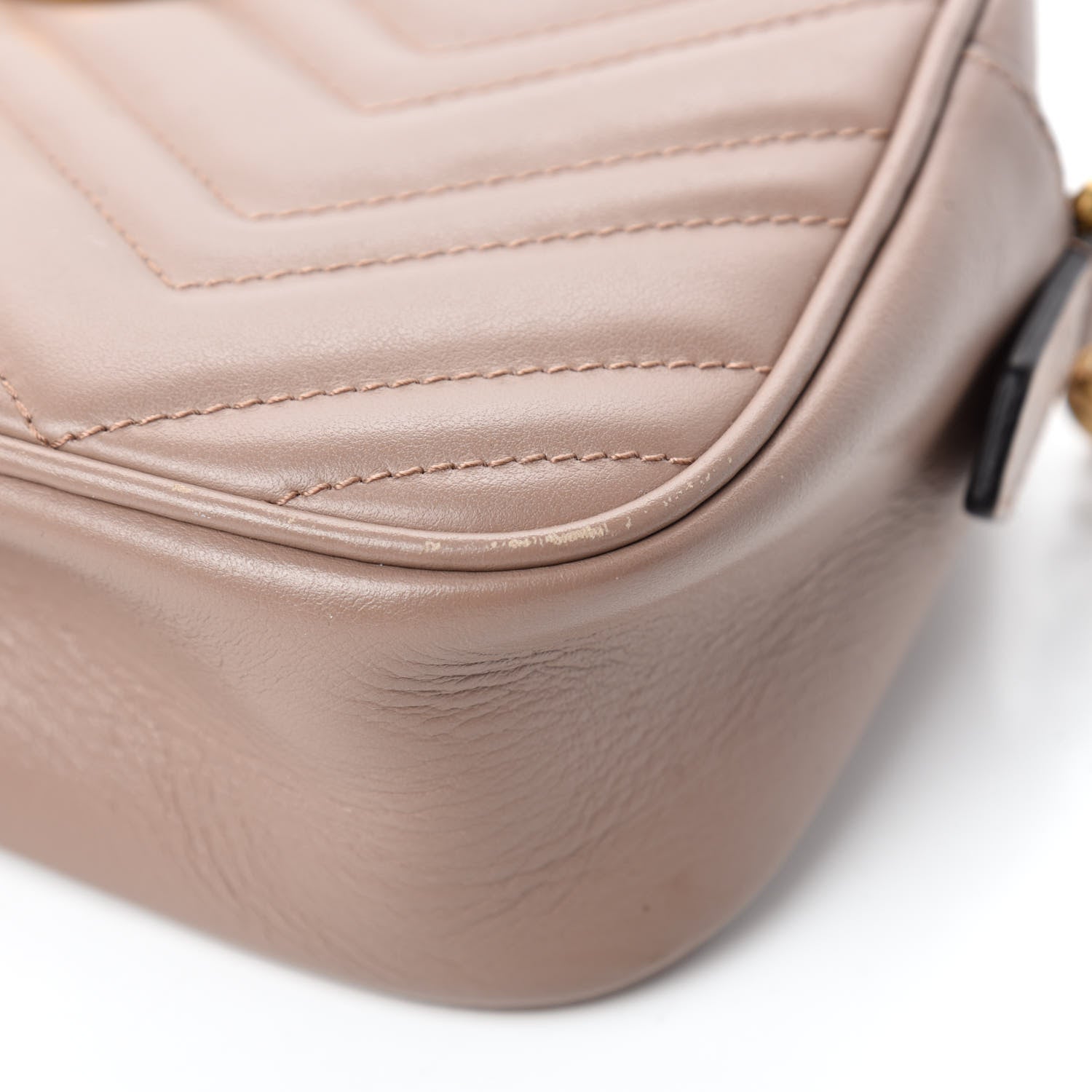 Gucci Calfskin Matelasse Small GG Marmont Chain Shoulder Bag Porcelain Rose 9 of 13