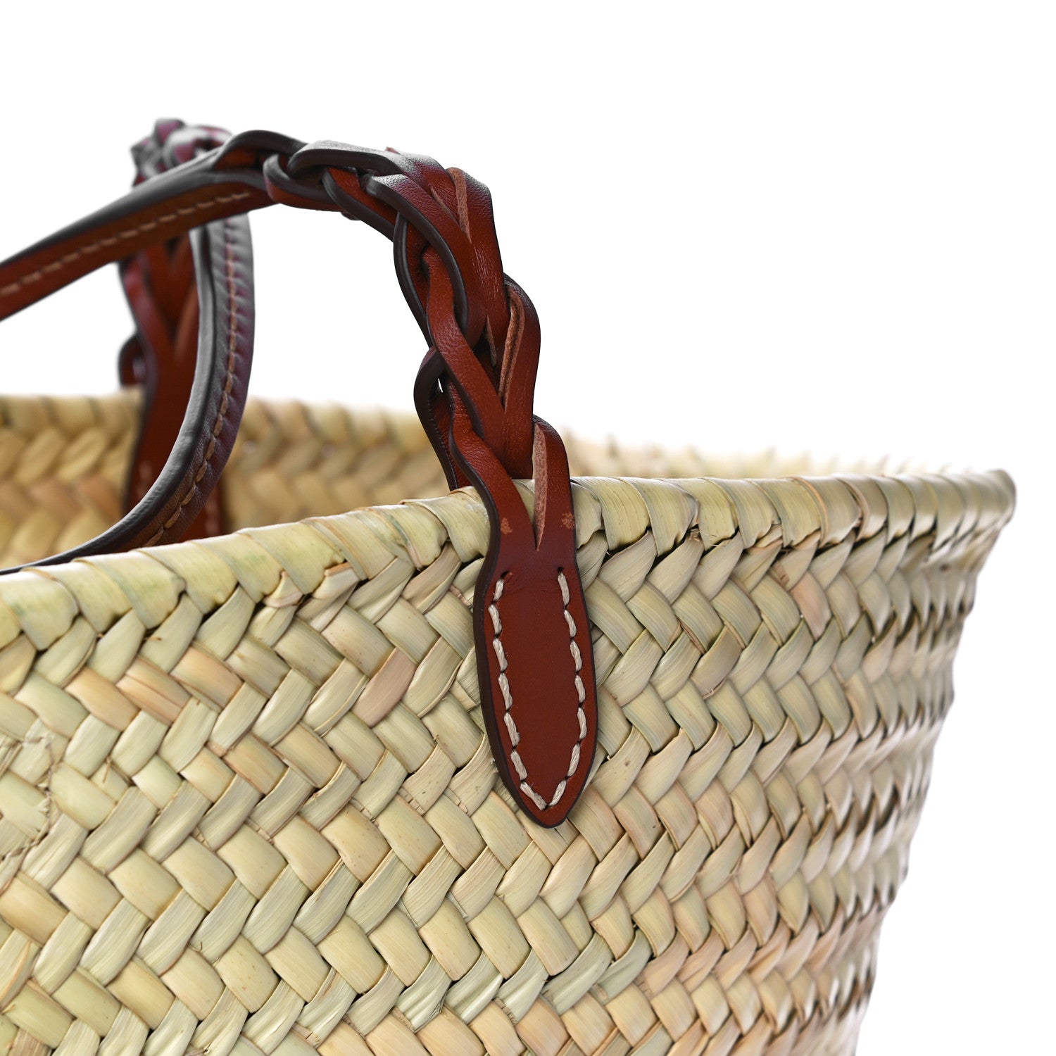 Prada Palmitto Vitello Woven Braided Large Basket Tote Bag Naturale Cognac 11 of 11