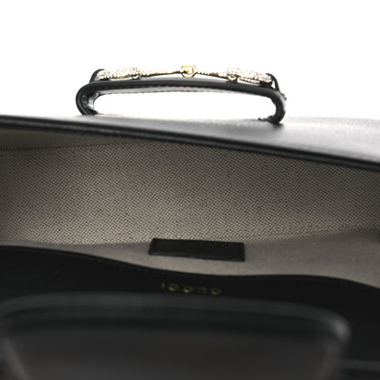 Gucci Azalea Calfskin Mini Crystal Horsebit 1955 Shoulder Bag Black 5 of 10