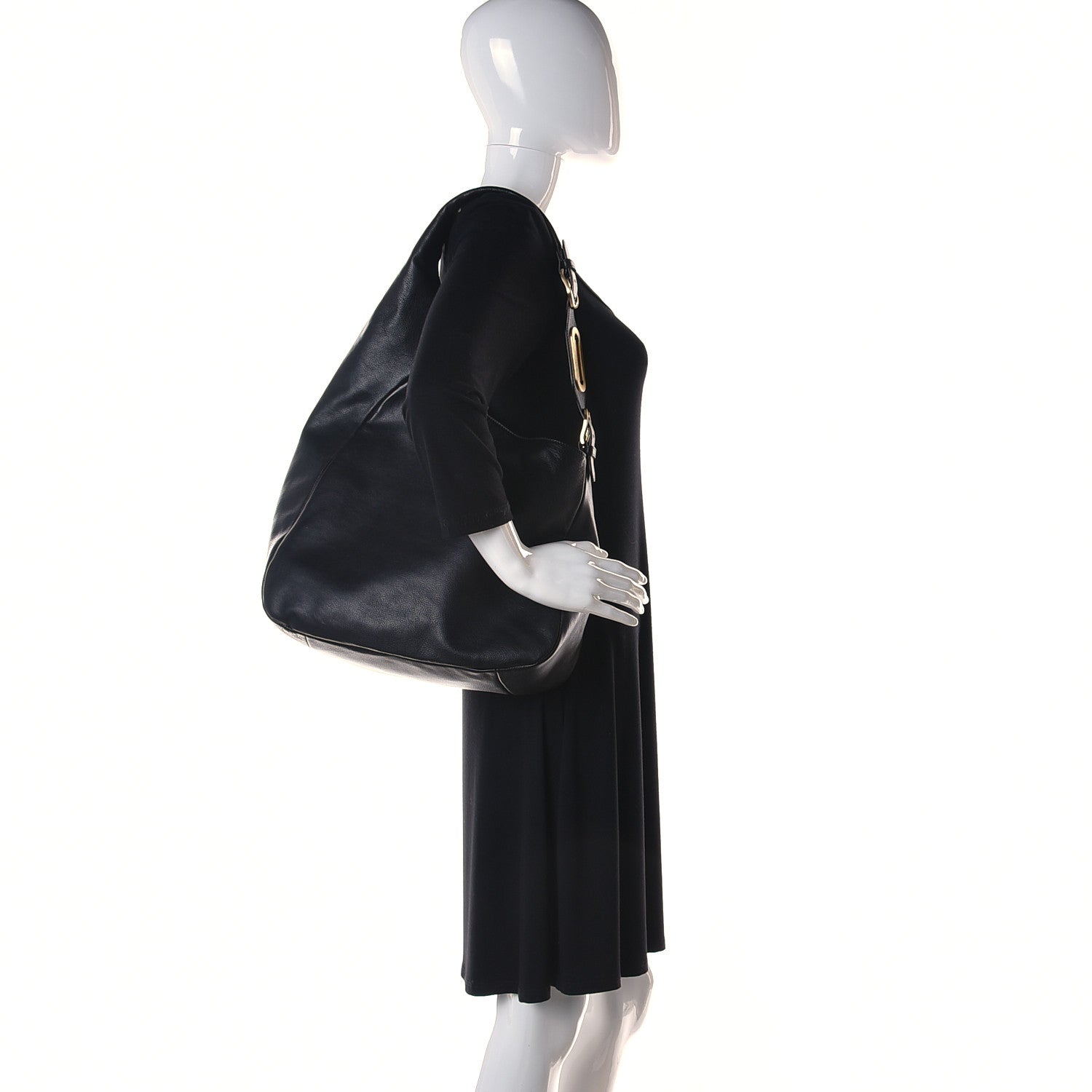 Jimmy Choo Calfskin Hobo Black 2 of 9