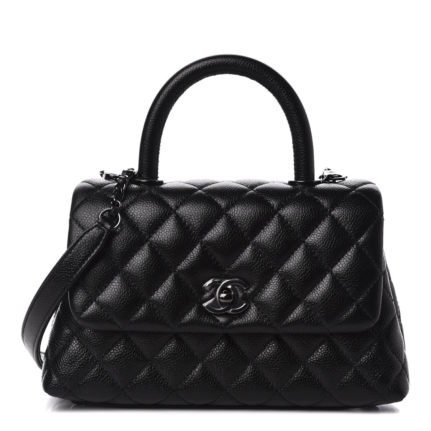 Chanel Caviar Quilted Mini Coco Handle Flap So Black 1 of 10