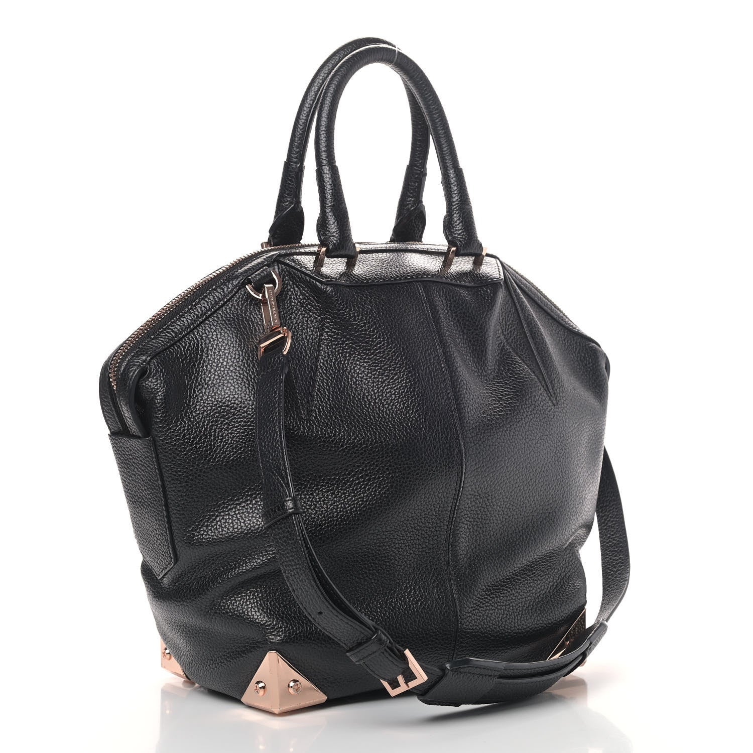 Alexander Wang Pebbled Calfskin Small Emile Soft Black Rose Gold Hardware 2 of 4