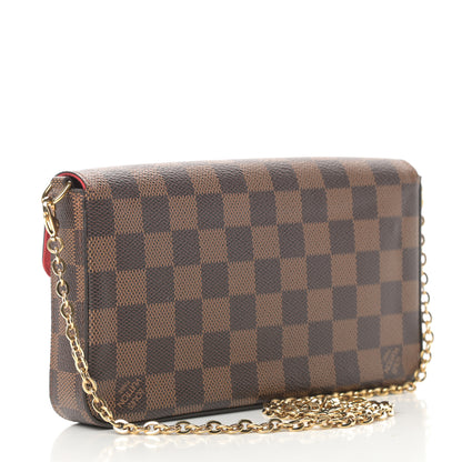 Louis Vuitton Damier Ebene Pochette Felicie Chain Wallet 3 of 12