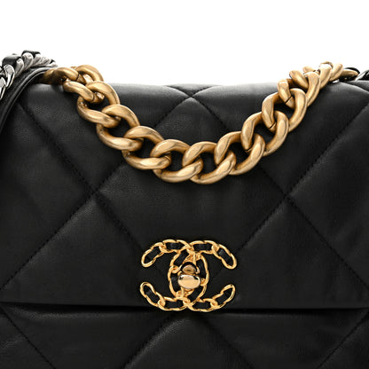 Chanel Goatskin Quilted Large Chanel 19 Flap Black 8 of 11