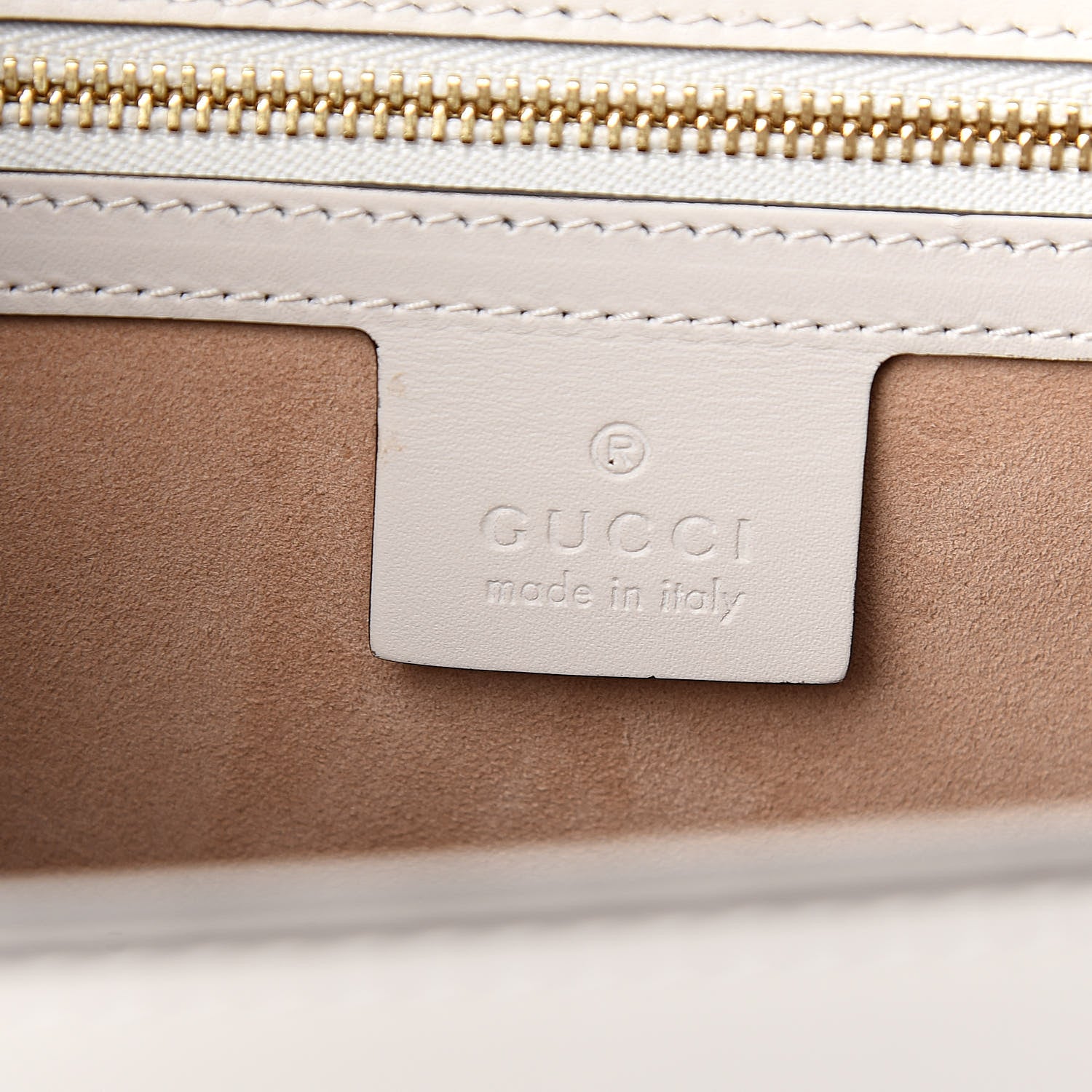 Gucci Calfskin Embroidered Medium Sylvie Top Handle Bag White 6 of 10