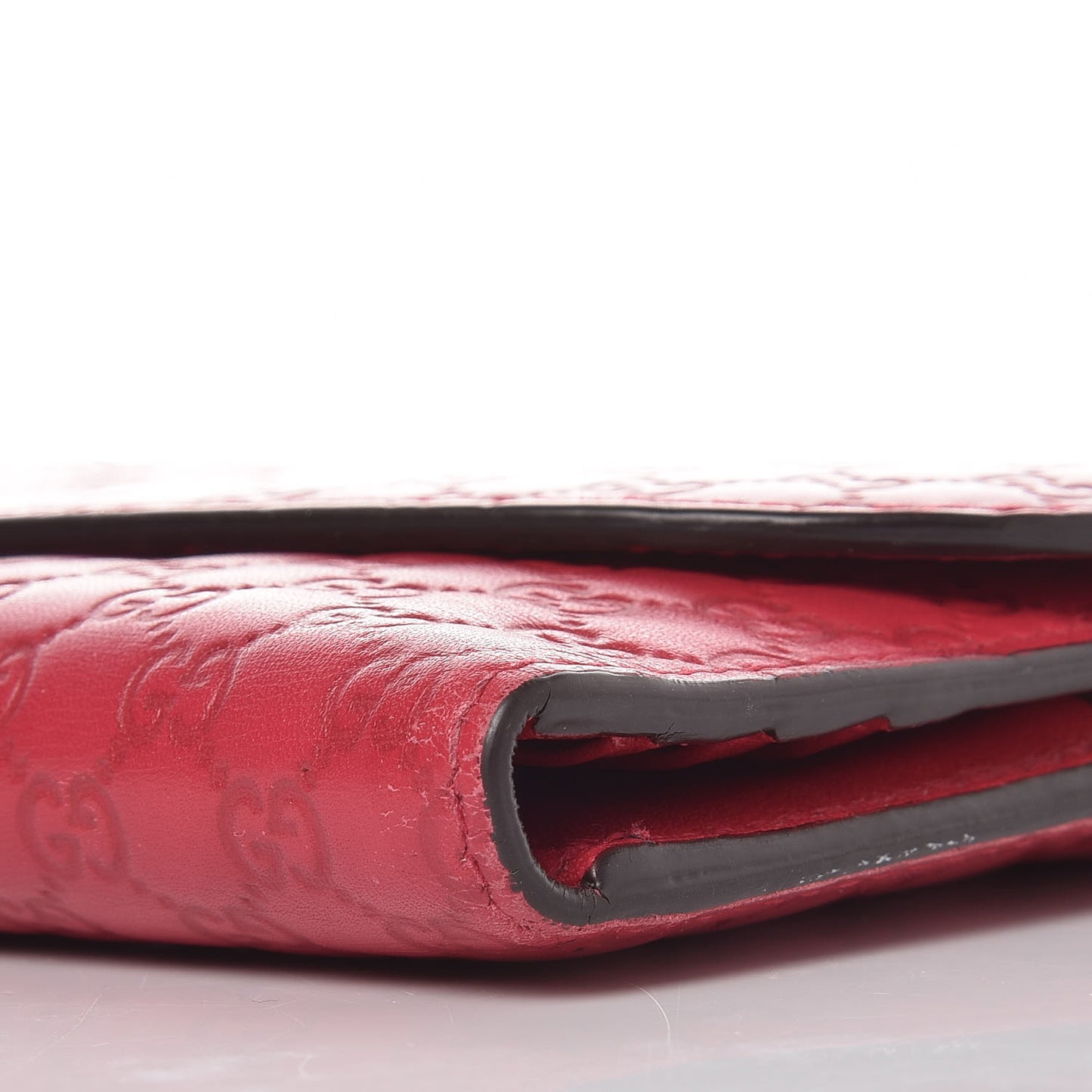 Microguccissima Interlocking G Continental Wallet Red