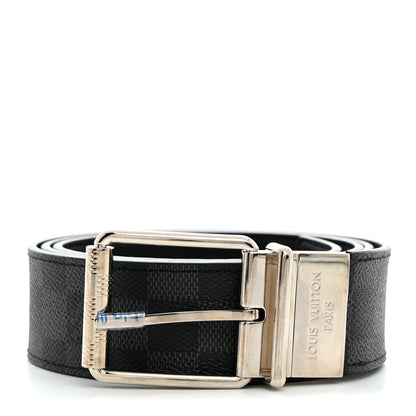 Louis Vuitton Damier Graphite Calfskin Belt 110 44 Black 1 of 7