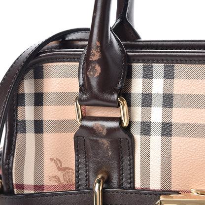 Burberry Haymarket Check Minford Portrait Tote Chocolate 9 of 14