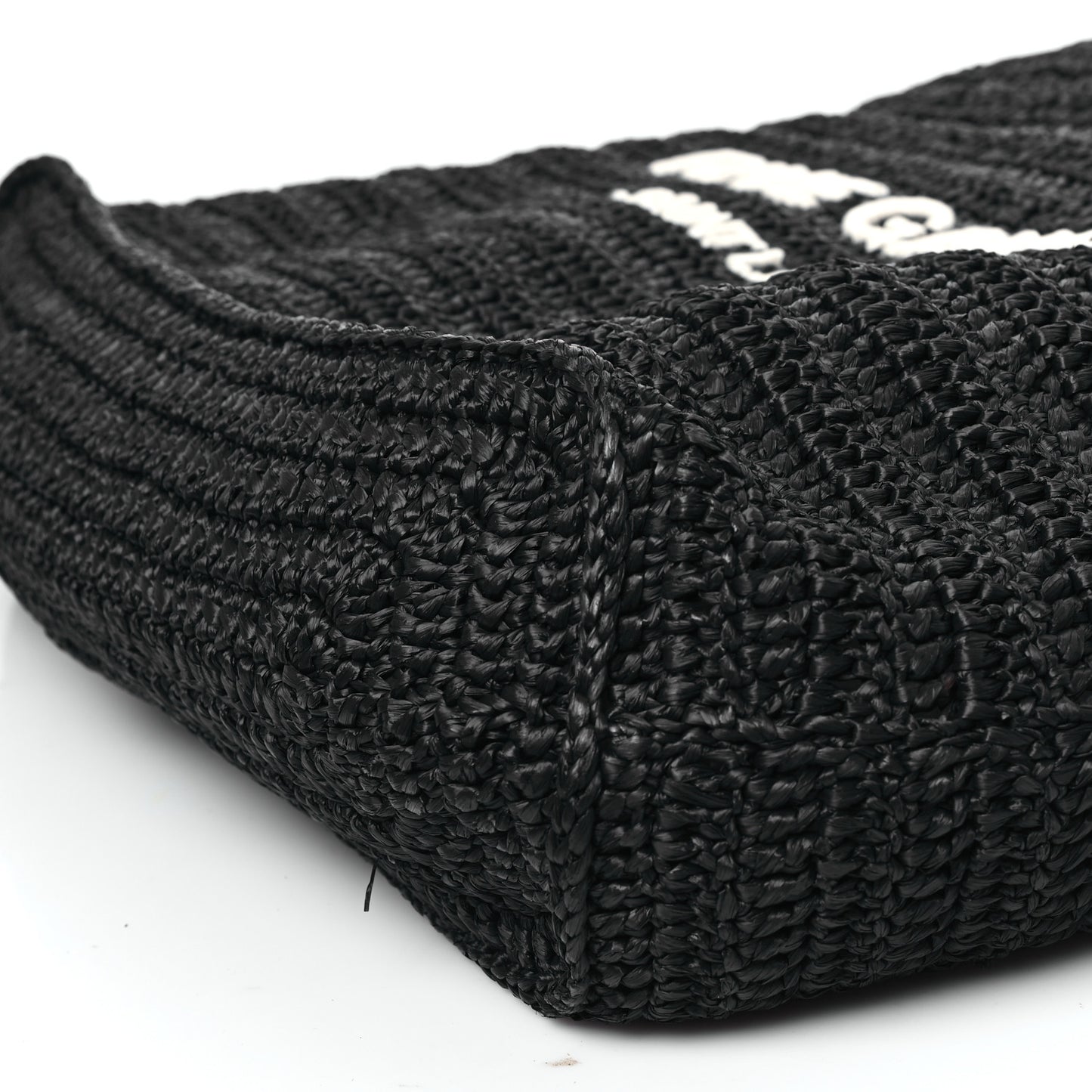 Raffia Rive Gauche Tote Black