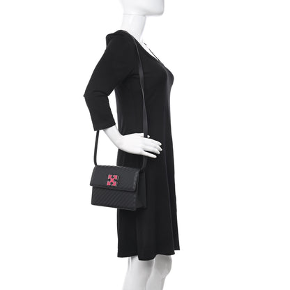 Off-White Calfskin Diagonal Quilted Jitney 2.0 Crossbody Bag Black 3 of 10