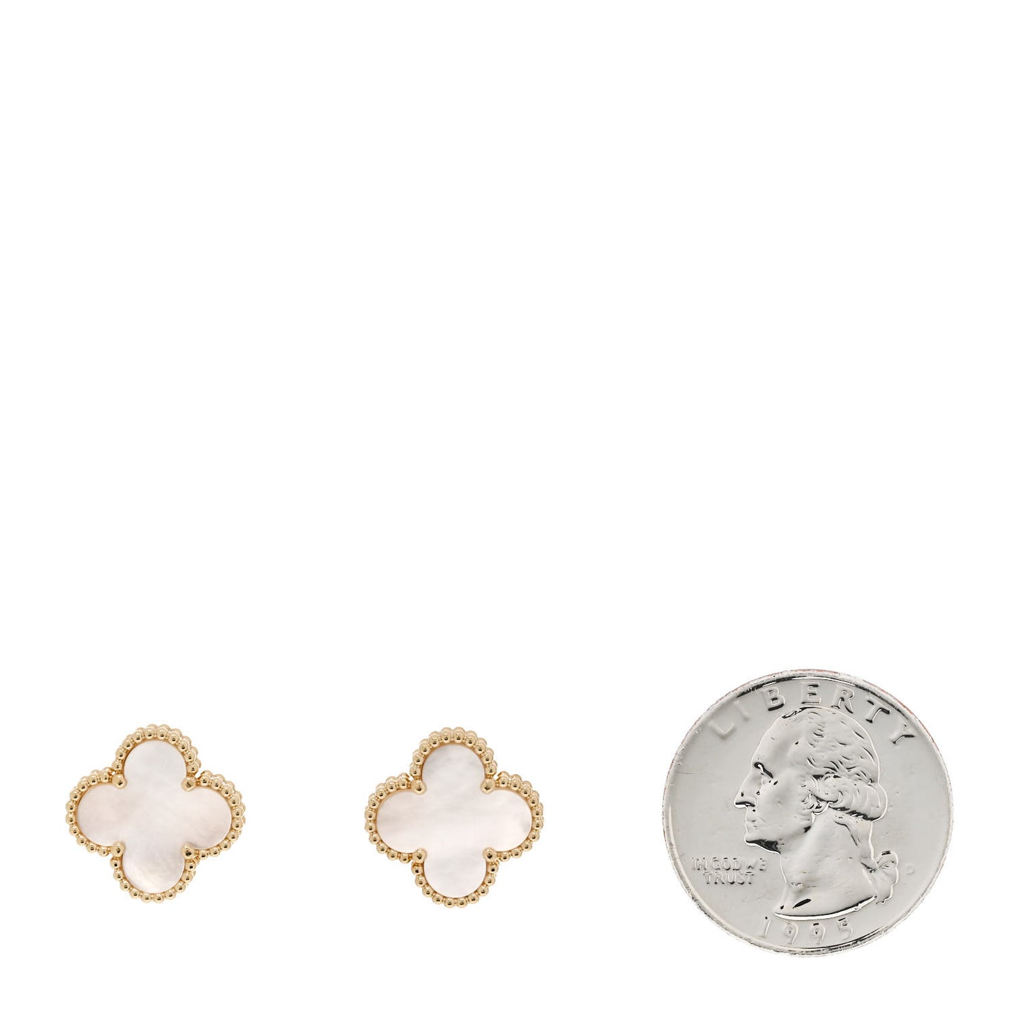 18K Yellow Gold Mother of Pearl Vintage Alhambra Earrings