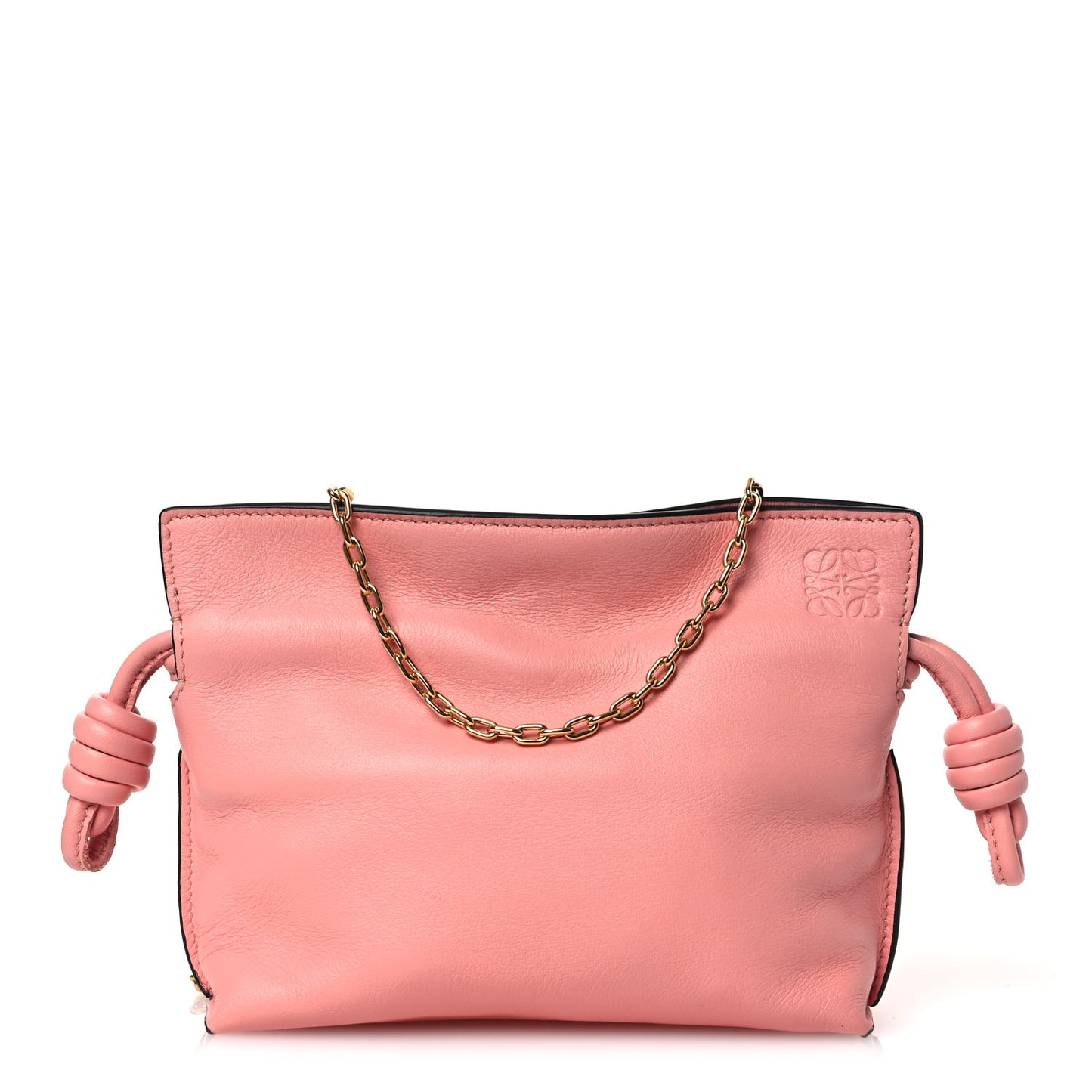 Calfskin Nano Flamenco Knot Clutch Warm Blossom