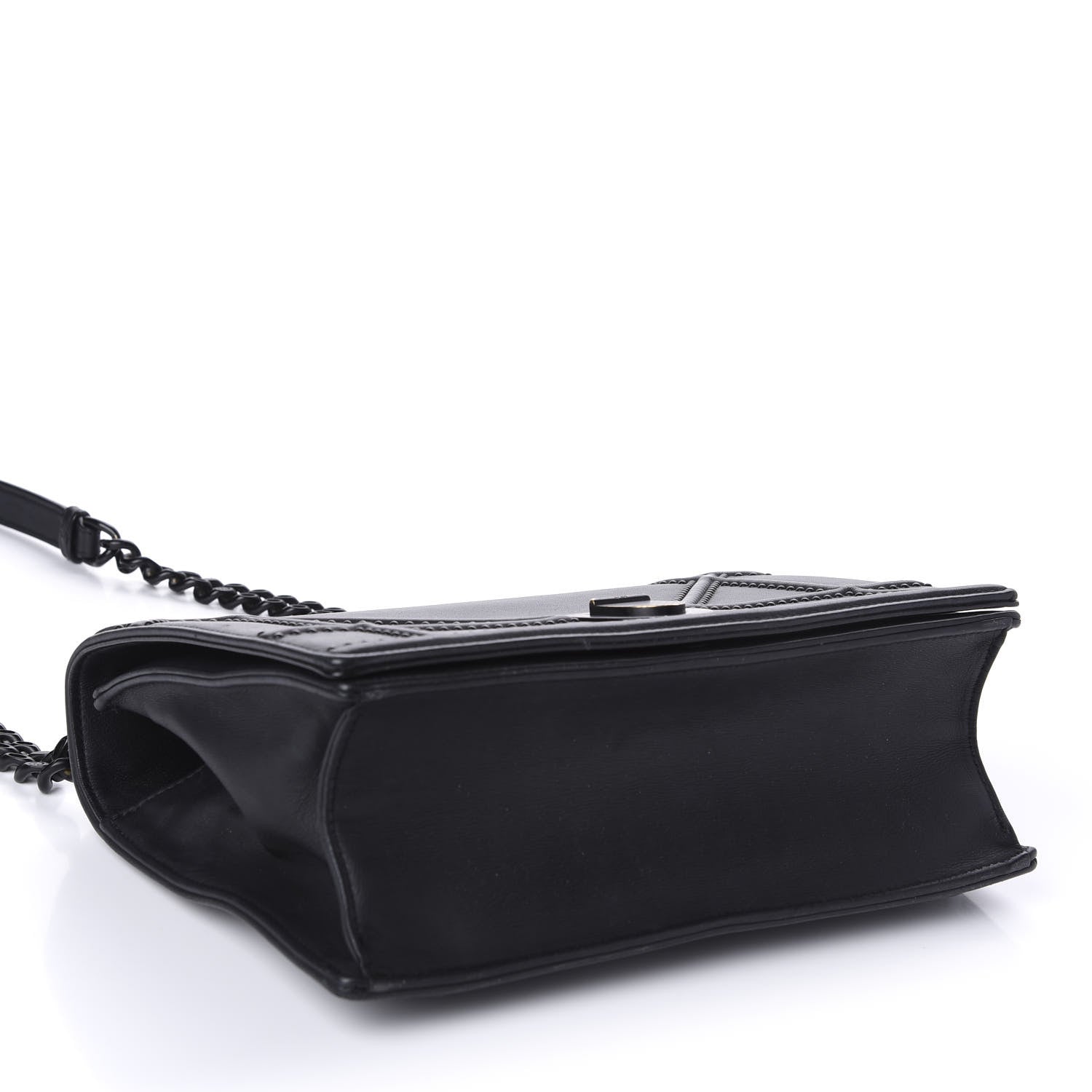 Christian Dior Ultra Matte Calfskin Studded Medium Diorama Flap Bag Black 4 of 11