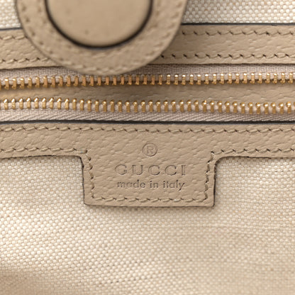 Gucci GG Supreme Monogram Textured Dollar Calfskin Web Large Ophidia Shopping Tote Beige Mystic White Oatmeal 6 of 13