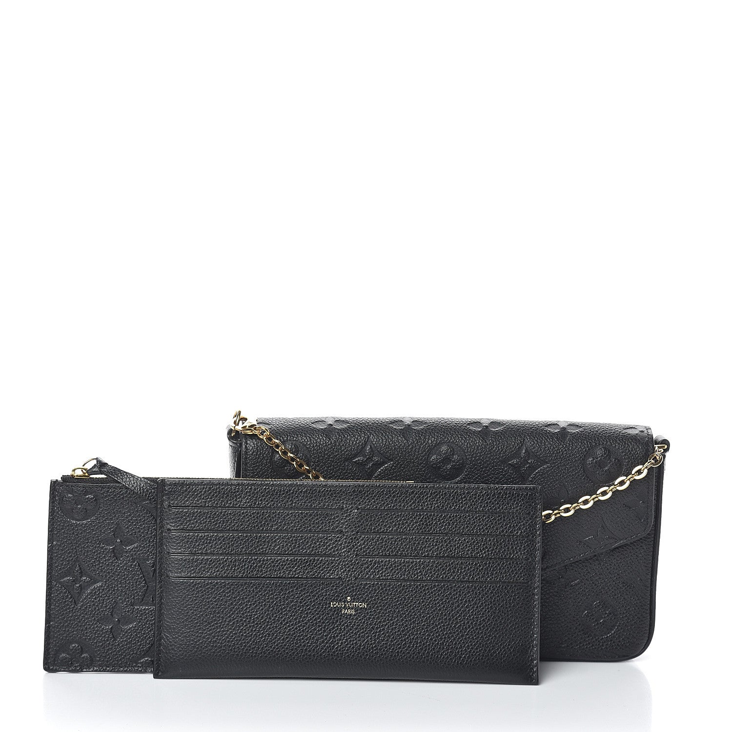 Louis Vuitton Empreinte Pochette Felicie Chain Wallet Black 2 of 8