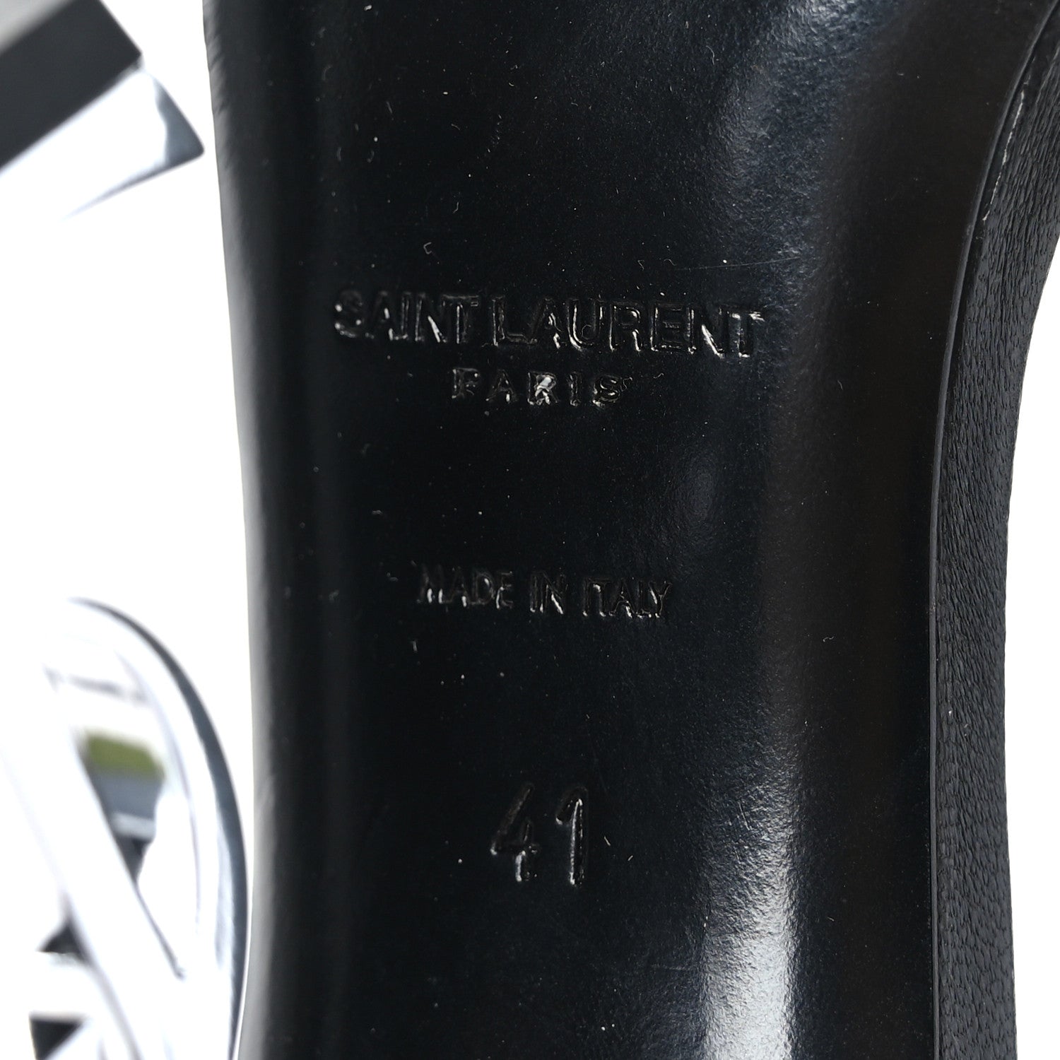 Saint Laurent Calfskin Opyum 110 Sandals 41 Black Silver 6 of 7