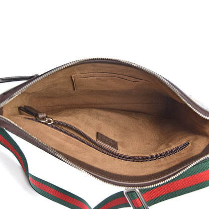 Gucci GG Supreme Monogram Tian Web Medium Flat Messenger Beige Multicolor New Acero 5 of 10