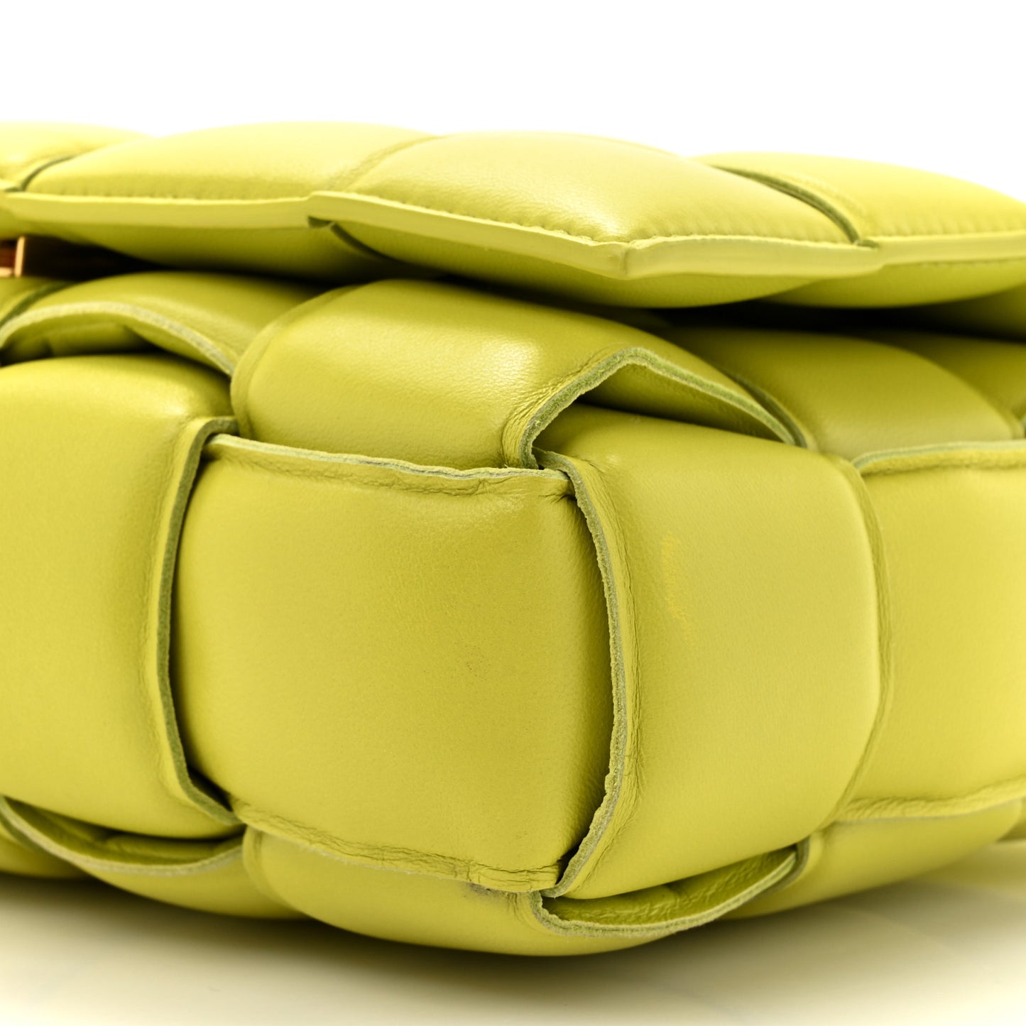 Nappa Maxi Intreccio Padded Cassette Crossbody Bag Kiwi