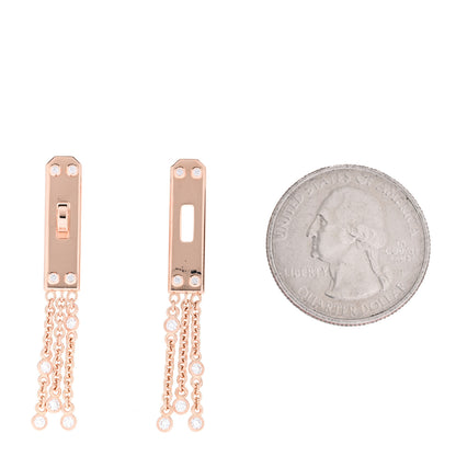 Hermes 18K Rose Gold Diamond Kelly Gavroche Earrings 2 of 6