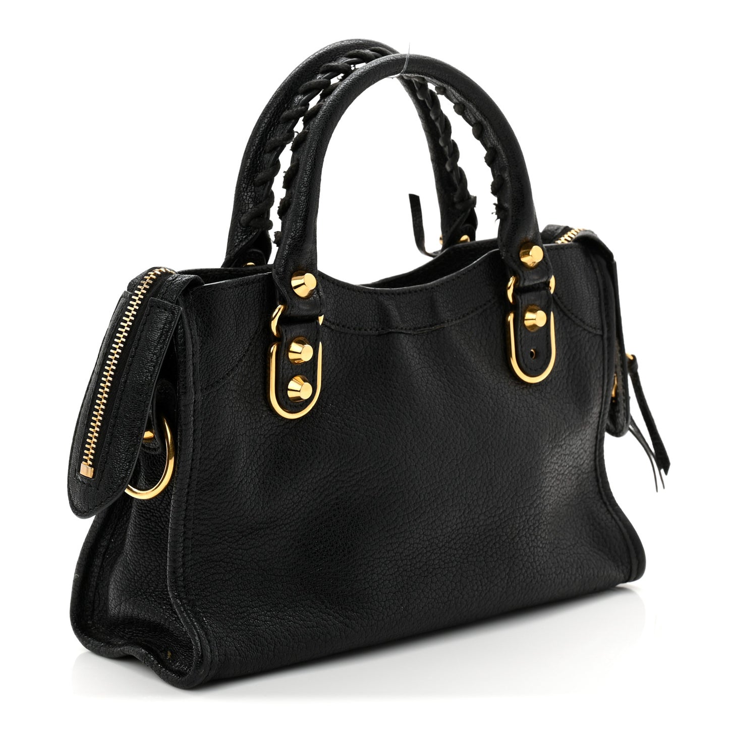 Chevre Gold Metallic Edge Hardware Mini City Black