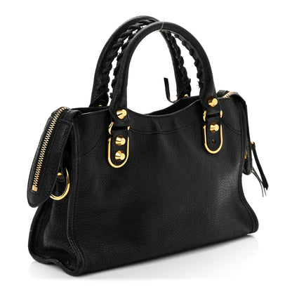 Balenciaga Chevre Gold Metallic Edge Hardware Mini City Black 4 of 11