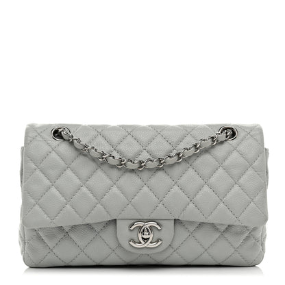 Chanel Washed Caviar Quilted Medium Double Flap Light Blue 1 of 10