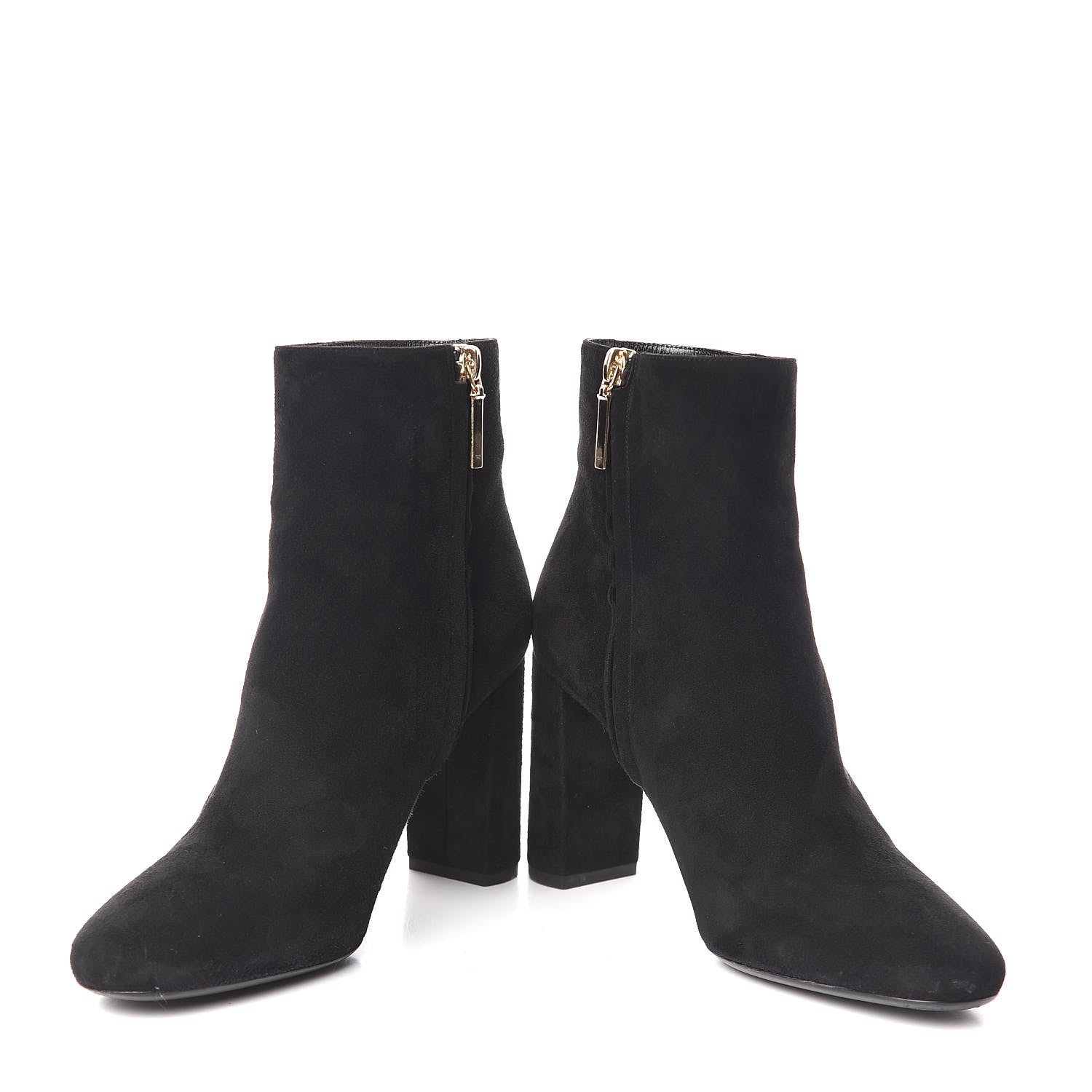Saint Laurent Suede Loulou Ankle 95 Zip Boot 38.5 Black 5 of 11