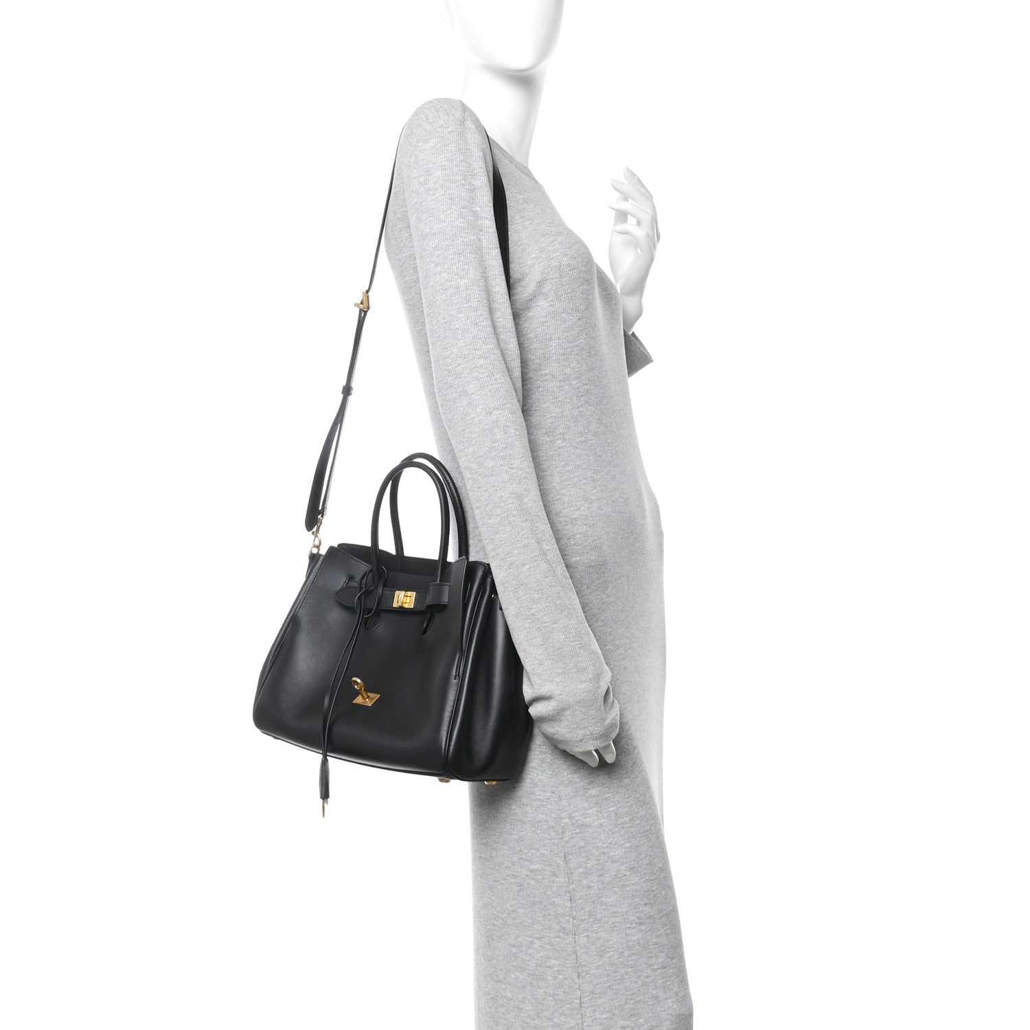 Balenciaga Smooth Calfskin Small Bel Air Carry All Bag Black 2 of 10