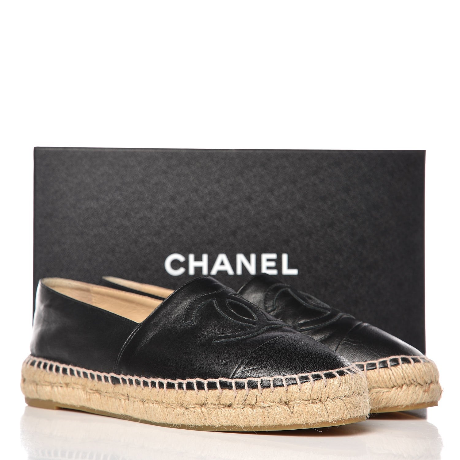 Chanel Lambskin CC Espadrilles 39 Black 9 of 10