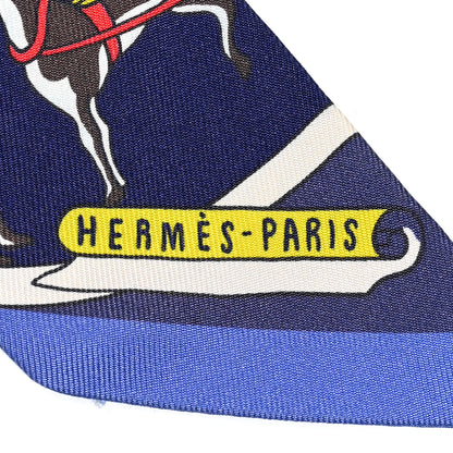 Hermes Silk Exposition Universelle Twilly Bleu Jaune Vif Rouge 3 of 7