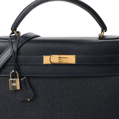 Hermes Courchevel Kelly Sellier 32 Bleu Marine 8 of 10