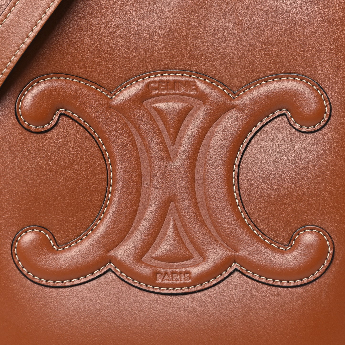 Smooth Calfskin Small Cuir Triomphe Bucket Bag Tan