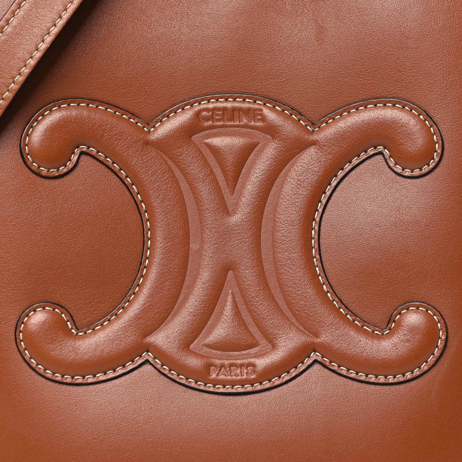 Celine Smooth Calfskin Small Cuir Triomphe Bucket Bag Tan 7 of 13