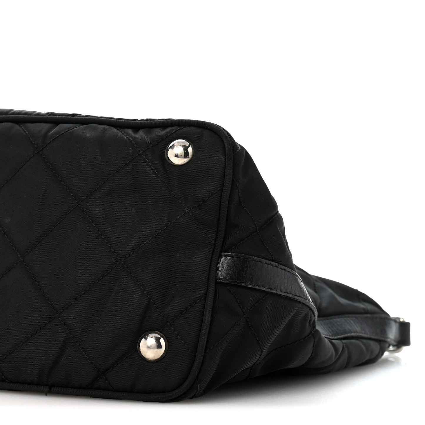 Nylon Tessuto Impuntu Quilted Shoulder Bag Black
