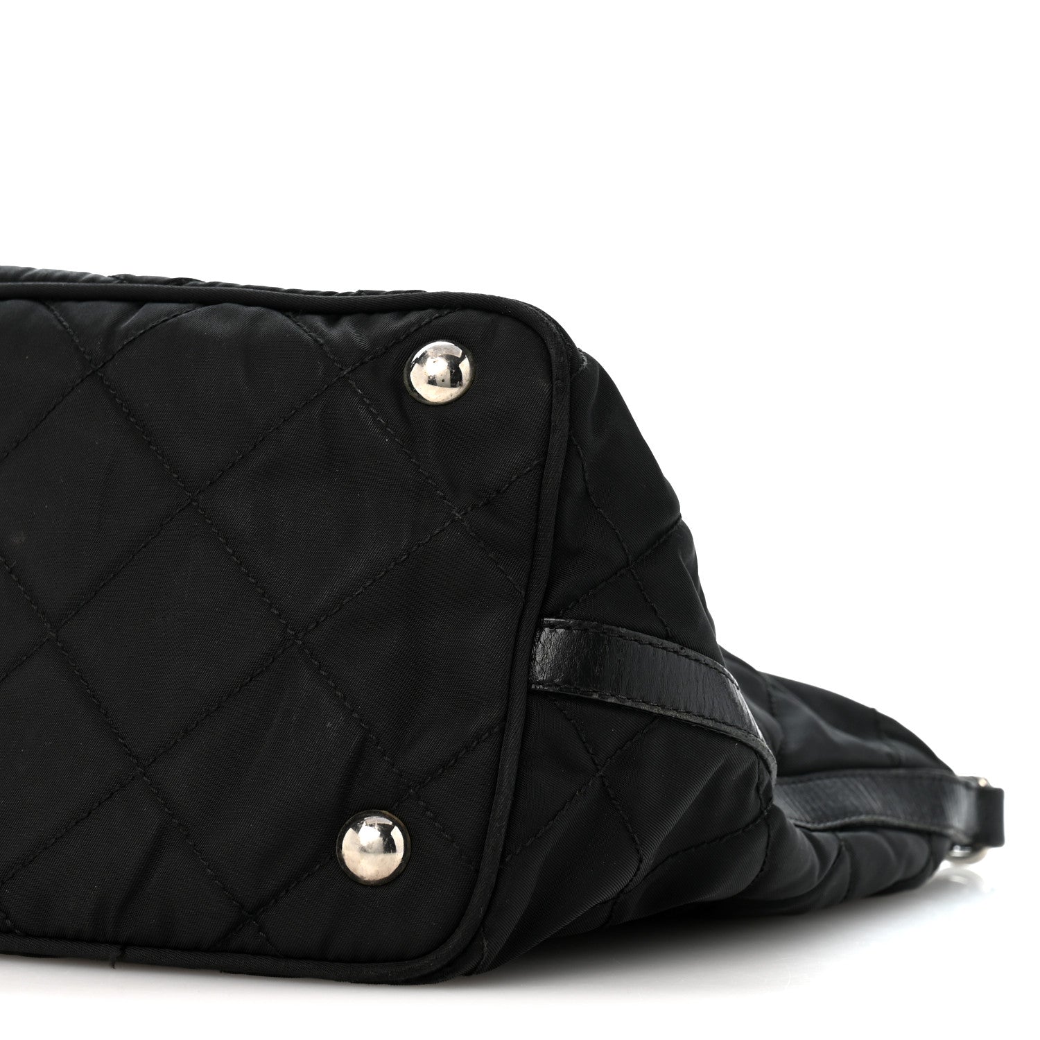 Prada Nylon Tessuto Impuntu Quilted Shoulder Bag Black 9 of 13