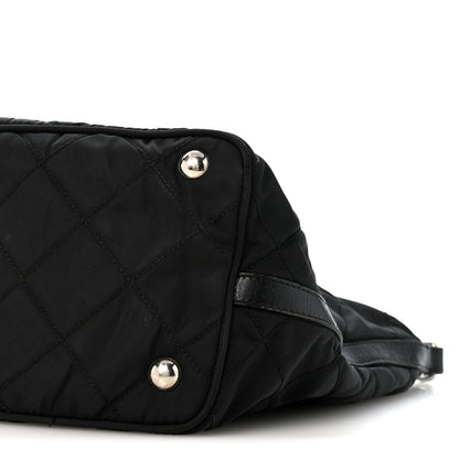 Prada Nylon Tessuto Impuntu Quilted Shoulder Bag Black 9 of 13