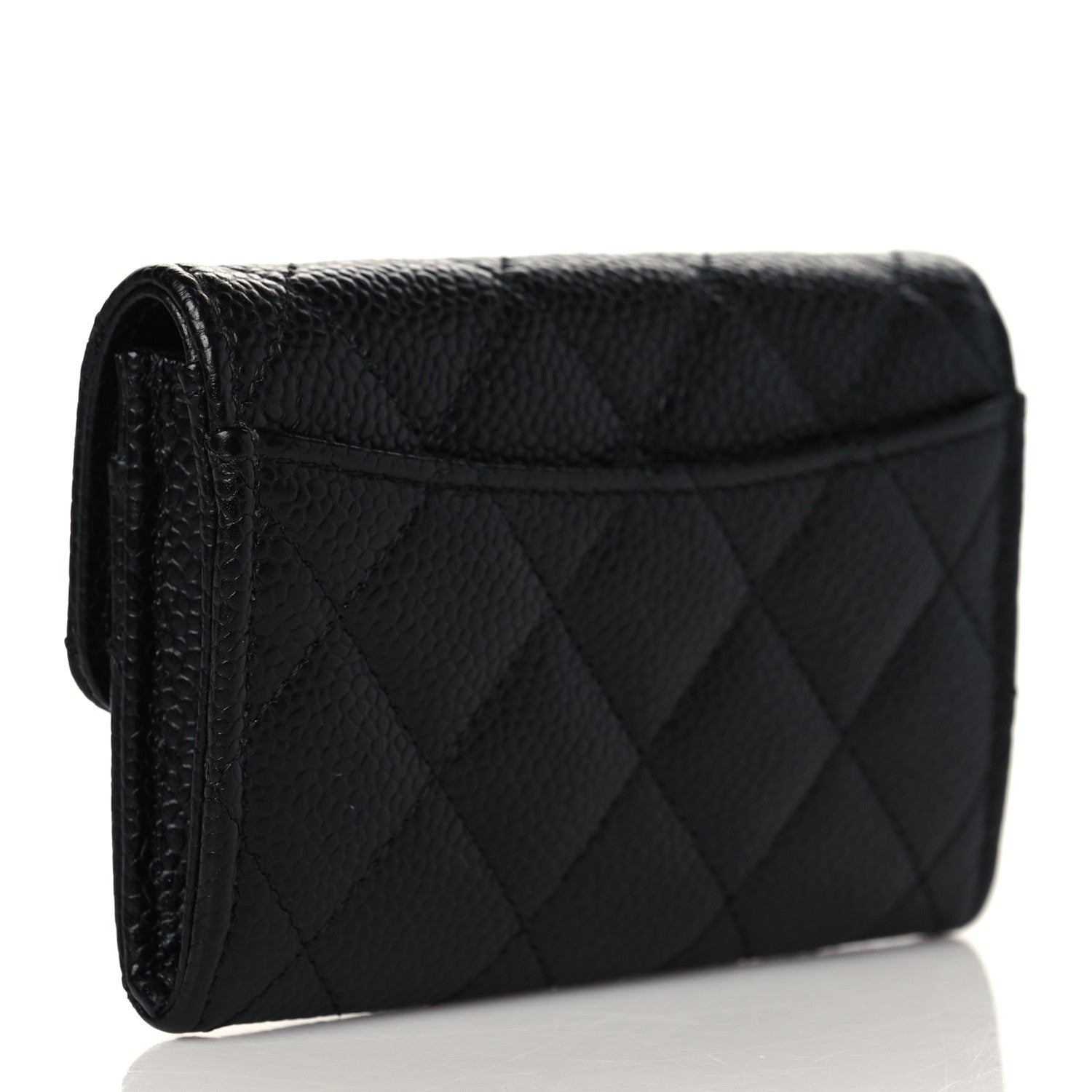 Chanel Caviar Quilted Flap Card Holder Wallet Black 3 of 10