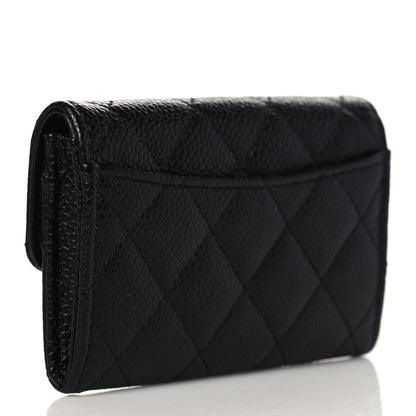 Chanel Caviar Quilted Flap Card Holder Wallet Black 3 of 10